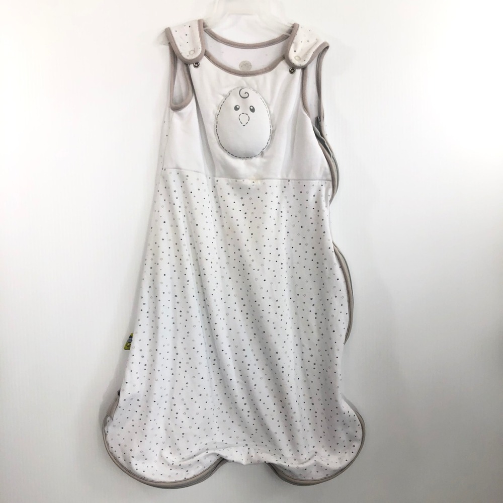 Nested Bean Wearable Blanket Zen Sack Sleep Sack M 6-15 M White Gray Stars